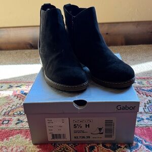 Gabor Women's Black Suede Black Ankle Booties